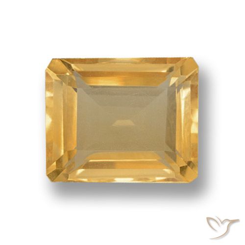4.27ct Natural Laranja claro-dourado Citrino, Corte Esmeralda, VVS-VS