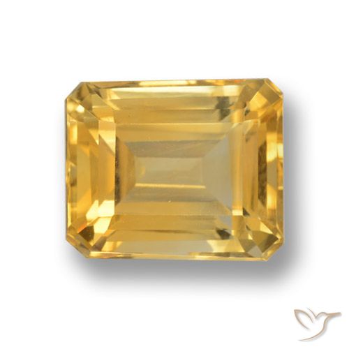 5.21ct Natural Dourado Citrino, Corte Esmeralda, VVS-VS