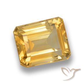 Citrino Dourado Natural 5.21ct, Corte Octógono / Esmeralda, VVS-VS