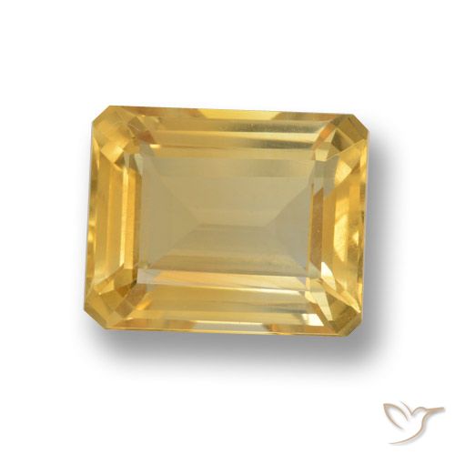 4.32ct Natural ouro médio Citrino, Corte Esmeralda, VVS