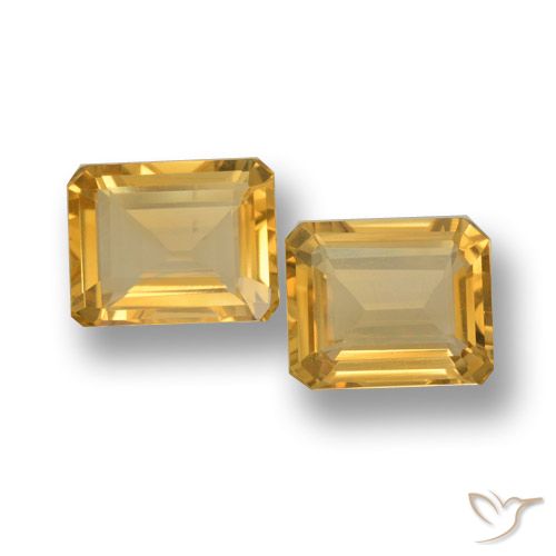 7.24ctw Natural Laranja-dourado médio-claro Citrino, Corte Esmeralda, VVS-VS