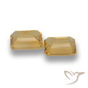 Pedras preciosas de Citrino Laranja-dourado médio-claro natural de 7.24 ct, Corte Octógono / Esmeralda, VVS-VS