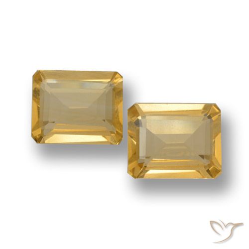 6.77ctw Natural ouro médio Citrino, Corte Esmeralda, VVS-VS