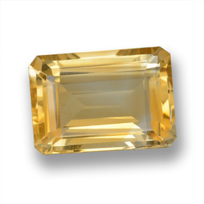 Citrino ouro médio Natural 14.84ct, Corte Esmeralda, VVS-VS