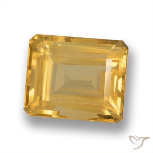 7.28ct Natural Laranja claro-dourado Citrino, Corte Esmeralda, VVS-VS