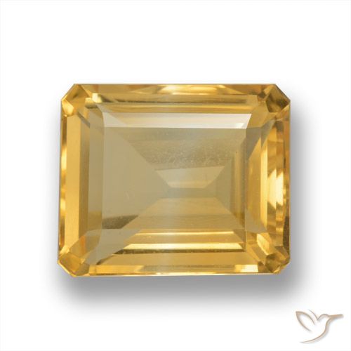 5.88ct Natural Dourado Médio-claro Citrino, Corte Esmeralda, VVS-VS