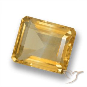 Citrino Dourado Médio-claro Natural 5.88ct, Corte Octógono / Esmeralda, VVS-VS