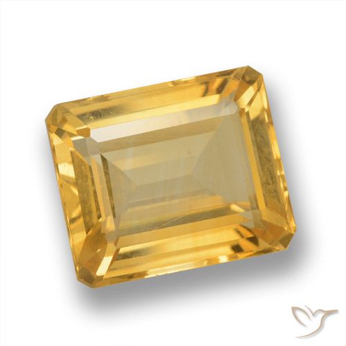 5.93ct Natural Laranja Dourada Citrino, Corte Esmeralda, VVS-VS