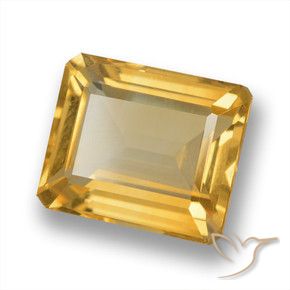 Citrino Laranja Dourada Natural 5.93ct, Corte Octógono / Esmeralda, VVS-VS