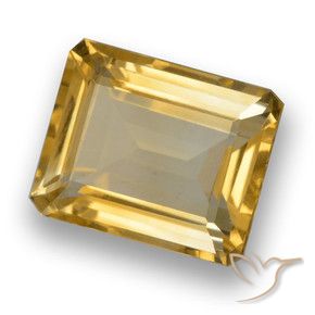 Citrino Dourado Natural 4.36ct, Corte Octógono / Esmeralda, VVS