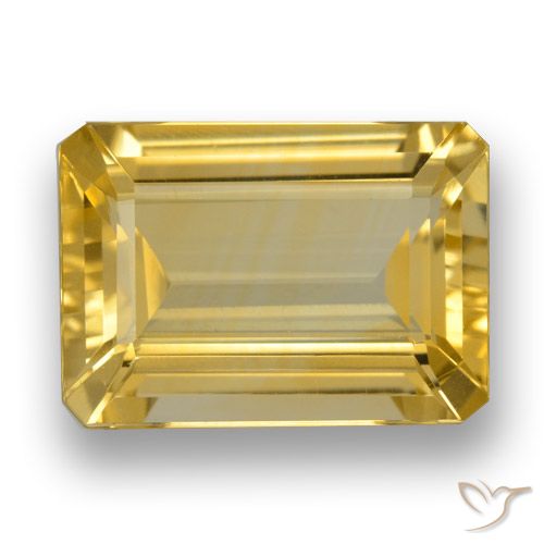 6.21ct Natural Dourado médio Citrino, Corte Esmeralda, VVS