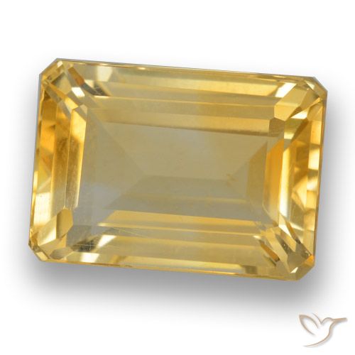 8.68ct Natural Dourado Médio-claro Citrino, Corte Esmeralda, VVS-VS