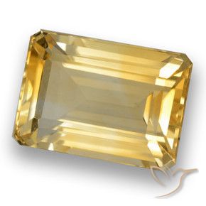 Citrino Dourado Médio-claro Natural 8.68ct, Corte Octógono / Esmeralda, VVS-VS