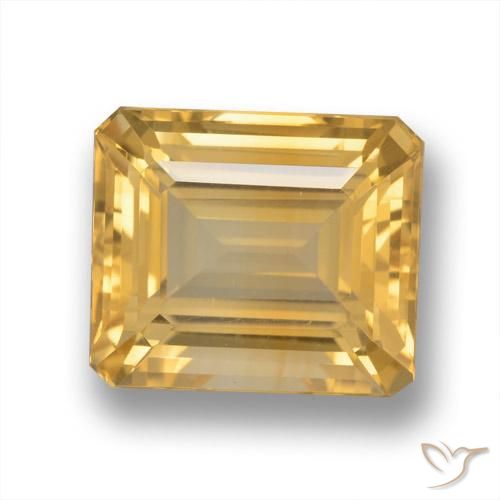 5.65ct Natural ouro médio Citrino, Corte Esmeralda, VVS-VS