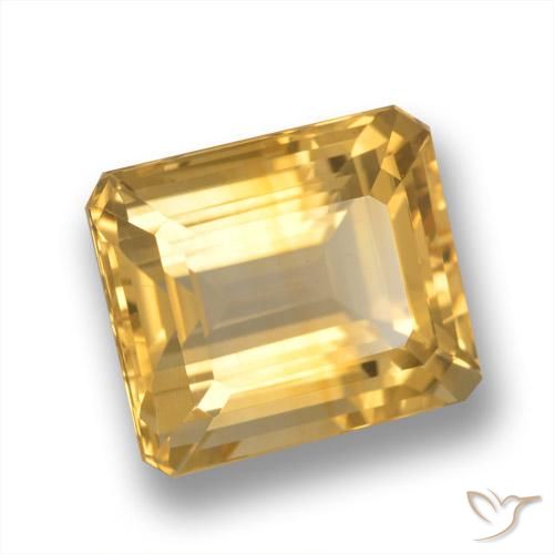 Citrino ouro médio Natural 5.65ct, Corte Octógono / Esmeralda, VVS-VS