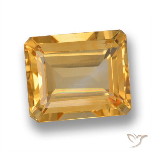 5.42ct Natural Laranja-Ouro Citrino, Corte Esmeralda, VS