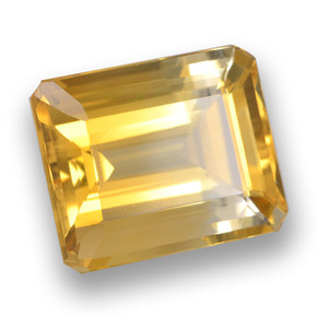 Citrino Laranja Dourado Profundo Natural 5.90ct, Corte Esmeralda, VVS-VS