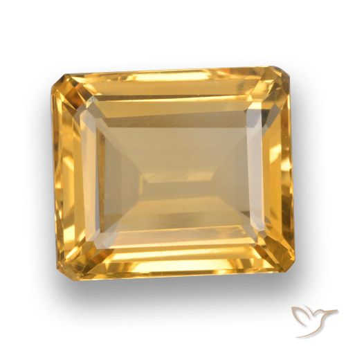 5.27ct Natural Laranja-Ouro Citrino, Corte Esmeralda, VVS-VS