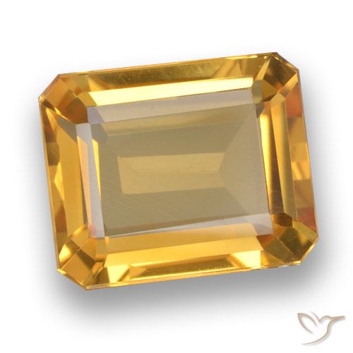 5.18ct Natural Laranja-dourado médio-claro Citrino, Corte Esmeralda, VVS-VS