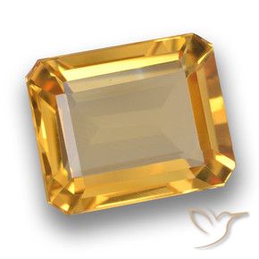Citrino Laranja-dourado médio-claro Natural 5.18ct, Corte Octógono / Esmeralda, VVS-VS