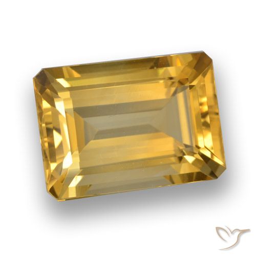 7.21ct Natural Laranja Dourada Citrino, Corte Esmeralda, VVS-VS