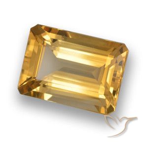 Citrino Laranja Dourada Natural 7.21ct, Corte Octógono / Esmeralda, VVS-VS