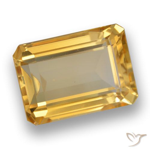 7.09ct Natural Dourado Médio-claro Citrino, Corte Esmeralda, VVS-VS