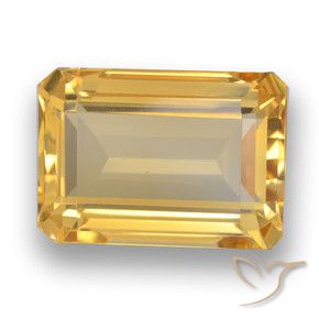 Citrino Dourado Médio-claro Natural 7.09ct, Corte Octógono / Esmeralda, VVS-VS