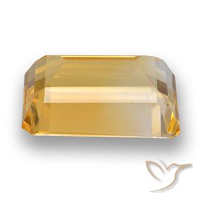 Citrino Dourado Médio-claro Natural 7.09ct, Corte Octógono / Esmeralda, VVS-VS