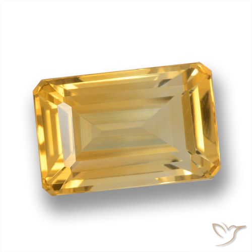 4.95ct Natural Dourado Médio-escuro Citrino, Corte Esmeralda, VVS