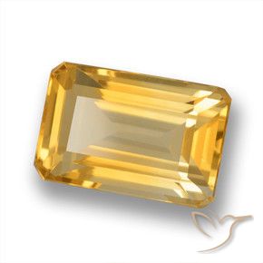 Citrino Dourado Médio-escuro Natural 4.95ct, Corte Octógono / Esmeralda, VVS