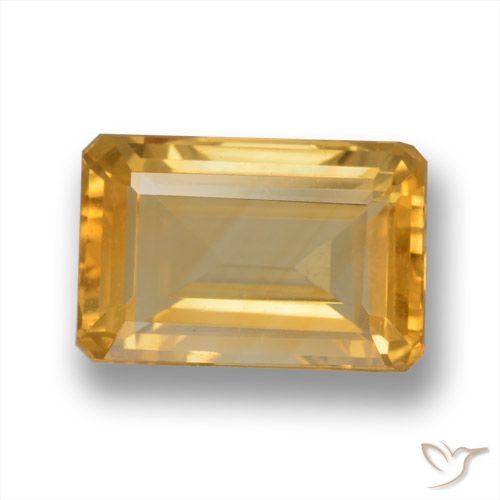 4.09ct Natural Dourado Médio-escuro Citrino, Corte Esmeralda, VVS-VS