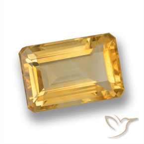 Citrino Dourado Médio-escuro Natural 4.09ct, Corte Octógono / Esmeralda, VVS-VS