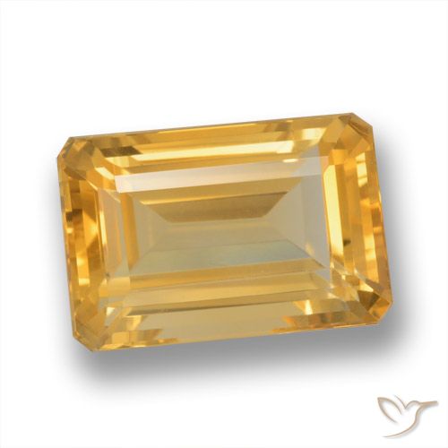 4.96ct Natural Dourado Escuro Citrino, Corte Esmeralda, VVS