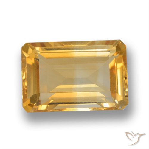 4.07ct Natural Dourado Escuro Citrino, Corte Esmeralda, VVS-VS