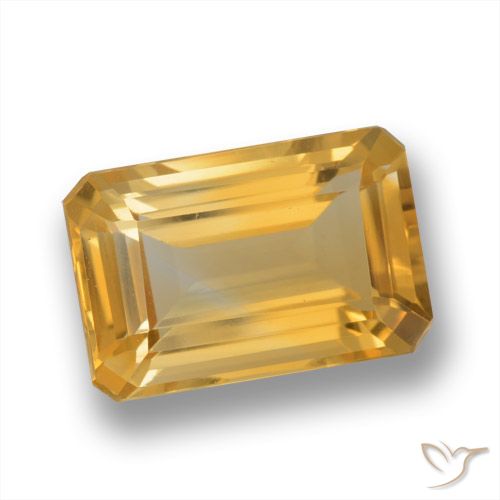 3.80ct Natural Laranja-Ouro Citrino, Corte Esmeralda, VVS