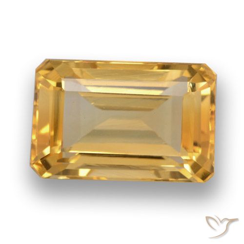 4.65ct Natural Laranja-dourado médio-claro Citrino, Corte Esmeralda, VVS-VS
