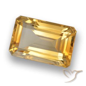 Citrino Laranja-dourado médio-claro Natural 4.65ct, Corte Octógono / Esmeralda, VVS-VS