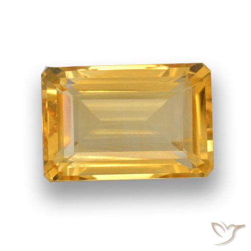 4.37ct Natural Laranja-Ouro Citrino, Corte Esmeralda, VVS-VS