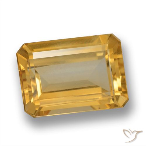 6.26ct Natural Laranja-dourado médio-claro Citrino, Corte Esmeralda, VVS-VS