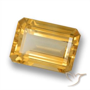 Citrino Laranja-dourado médio-claro Natural 6.26ct, Corte Octógono / Esmeralda, VVS-VS