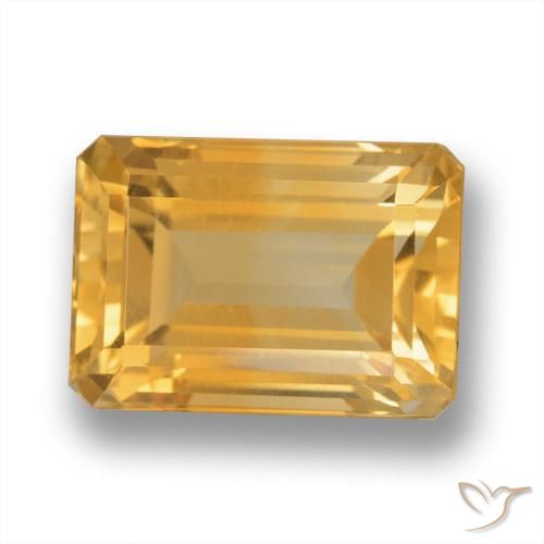 8.79ct Natural Laranja-dourado médio-claro Citrino, Corte Esmeralda, VVS-VS