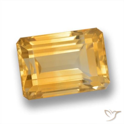 Citrino Laranja-dourado médio-claro Natural 8.79ct, Corte Octógono / Esmeralda, VVS-VS