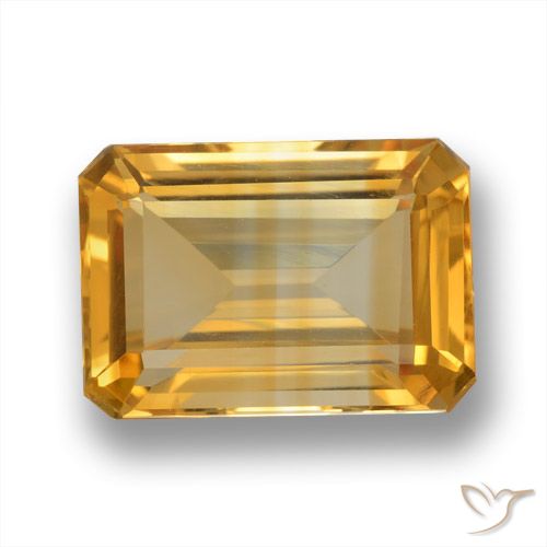 6.37ct Natural Laranja-dourado médio-claro Citrino, Corte Esmeralda, VVS-VS