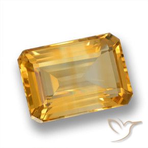 Citrino Laranja-dourado médio-claro Natural 6.37ct, Corte Octógono / Esmeralda, VVS-VS