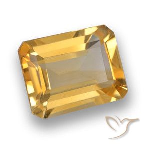 Citrino Laranja Dourada Natural 3.76ct, Corte Octógono / Esmeralda, VVS-VS
