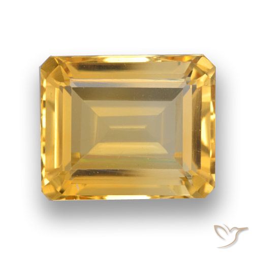 4.16ct Natural Dourado Médio-escuro Citrino, Corte Esmeralda, VVS