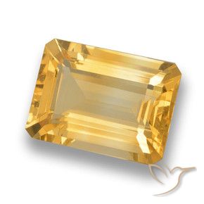 Citrino ouro médio Natural 7.40ct, Corte Octógono / Esmeralda, VVS-VS