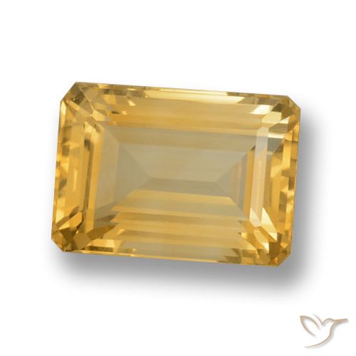 7.80ct Natural ouro médio Citrino, Corte Esmeralda, VVS-VS