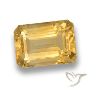Citrino ouro médio Natural 7.25ct, Corte Octógono / Esmeralda, VVS-VS